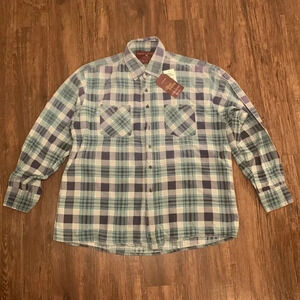 Men’s Workwear Flannel Button Down Shirt Plaid XL Comfort Outfitter New
